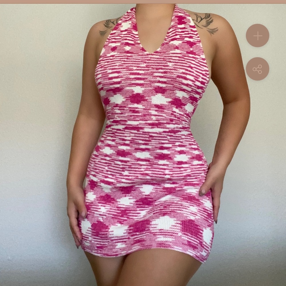 Halter Sweater Mini Dress
